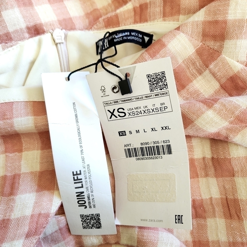 Zara Gingham Check Halter Mini Dress NWT Size XS - Picture 13 of 16
